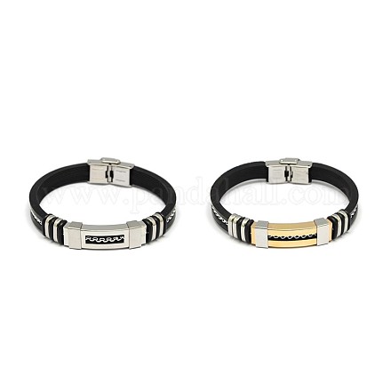 Stile casuale unisex braccialetti PU cordoncino di cuoio X-BJEW-L373-03-1