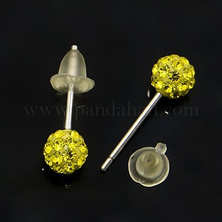 Valentines Day Gift Round Austrian Crystal Ball Stud Earrings SWARJ-J044-20-1