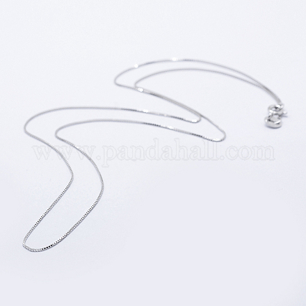 Антикоррозийное родиевое покрытие 925 стерлинговое серебро цепочка ожерелья STER-F039-40cm-03P-1