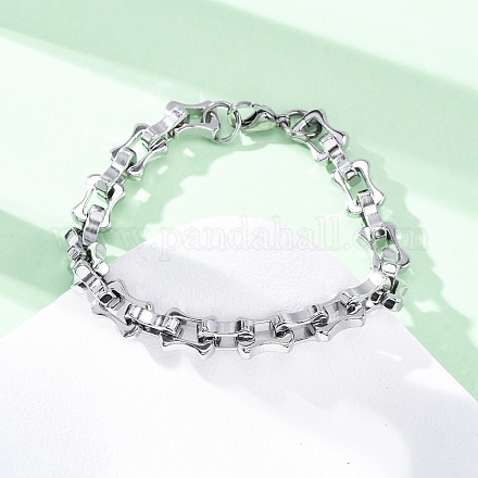 Браслеты из прямоугольной цепи из нержавеющей стали 304 для женщин и мужчин BJEW-R018-20P-1