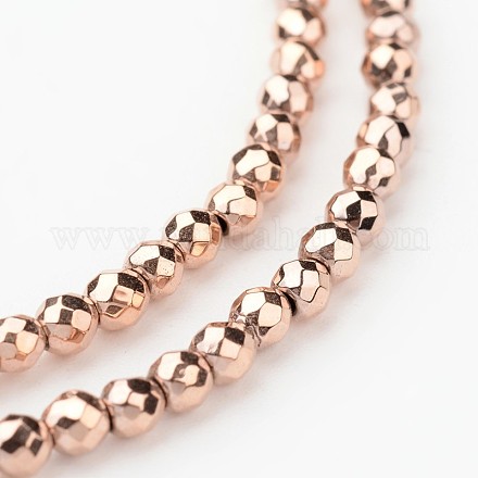 Eco-Friendly Long-Lasting Plated Non-magnetic Synthetic Hematite Smooth Beads Strands G-I175-34-3mm-RG-1