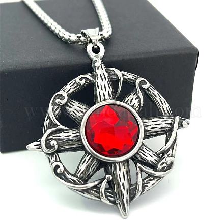 Хип-хоп панк нержавеющая сталь красные ожерелья с подвеской от сглаза DW3700-1