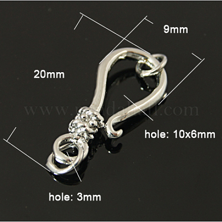 Brass S-Hook Clasps X-KK-H375-P-1
