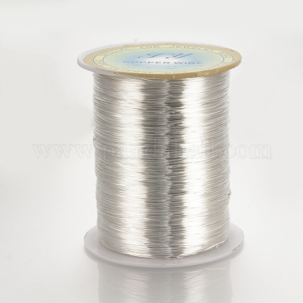 ジュエリー製作用丸銅線  銀色のメッキ  24ゲージ  0.5mm  約1968.5フィート（600m）/ロール CWIR-Q005-0.5mm-04-1