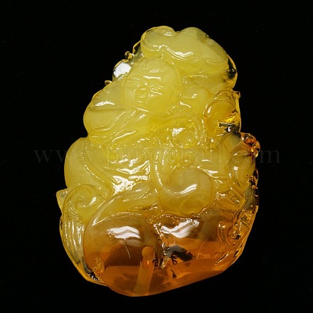 Buddhist Jewelry Findings Resin Imitation Beeswax Links RESI-L003-07-1