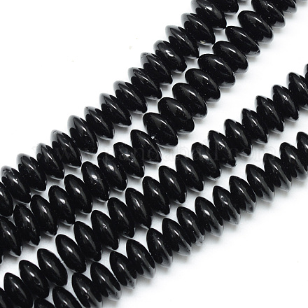 Fili distanziatori perline in pietra sintetica nera X-G-R359-3x6-01-1-1
