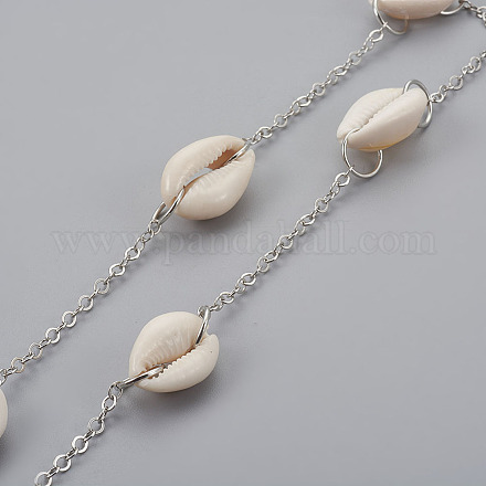 Handgemachte Perlenketten aus Kaurimuschel AJEW-JB00470-1