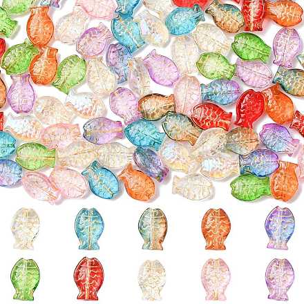 80 шт. 10-цветные гальванизированные и золотистые металлические стеклянные бусины EGLA-FS0001-57-1