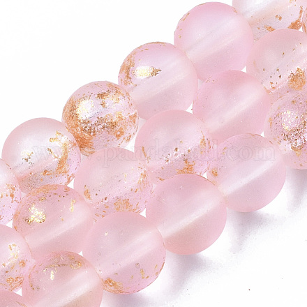 Fili di perle di vetro verniciato a spruzzo satinato X-GLAA-N035-03C-C06-1