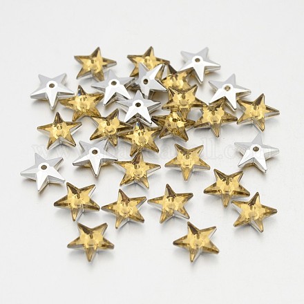 Estrella facetas de rhinestone de acrílico Taiwán abalorios volver chapado ACRT-M06-7-07-1