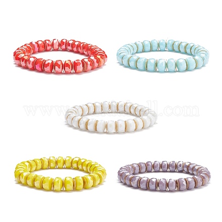 Bracelet extensible en perles de verre bling pour femme BJEW-JB07660-1