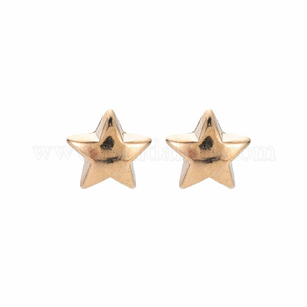 Серьги-гвоздики со звездами для женщин EJEW-S213-03A-01G-RS-1