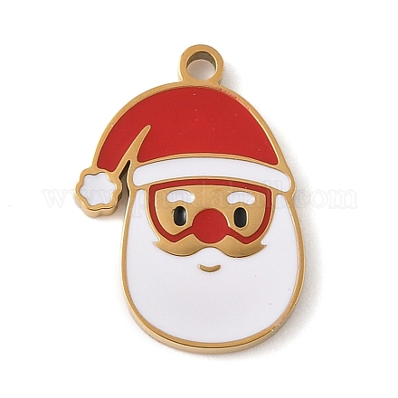 Эмалевые подвески из нержавеющей стали 304 с рождественской тематикой STAS-K312-04B-G-1