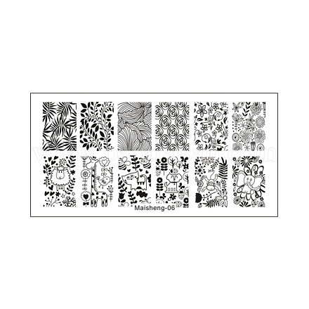 Ensemble de plaques d'estampage de modèles d'art d'ongle en acier inoxydable MRMJ-S048-027-1