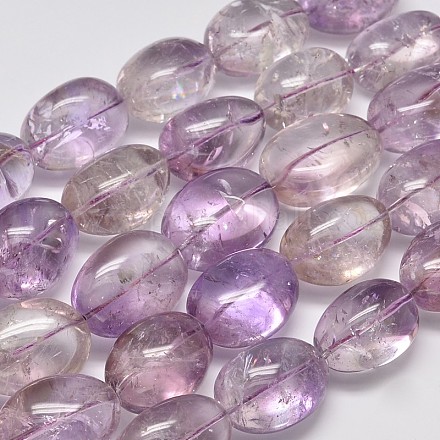 Ametrine naturel brins de perles ovales G-M305-09-1