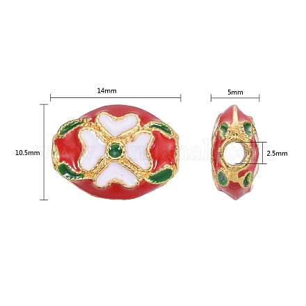 Perlas de esmalte de aleación de estilo chino ENAM-P160-21A-G-1