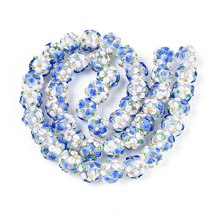 Бусы лэмпворк ручной работы LAMP-N021-015A-16-1