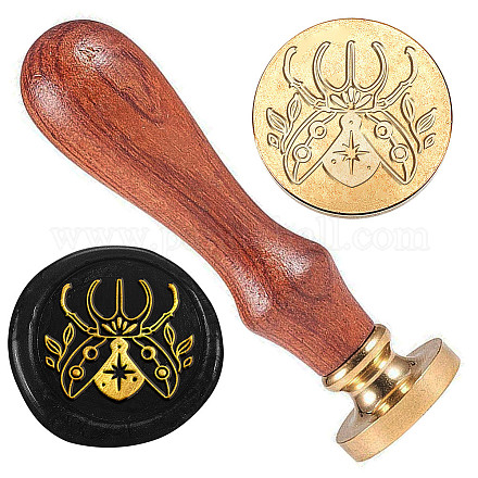Golden Plated Brass Sealing Wax Stamp Head AJEW-WH0208-932-1