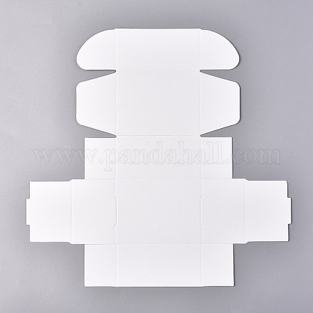 クラフトクラフト紙箱  メーリングボックス  折りたたみボックス  長方形  ホワイト  24.5x24x0.04cm  完成品：8x6x4cm X-CON-K003-03B-02-1