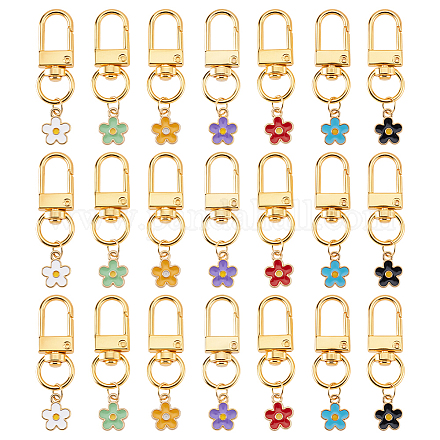 21шт 7 цвета сплава эмали кулон украшения HJEW-GA00037-1