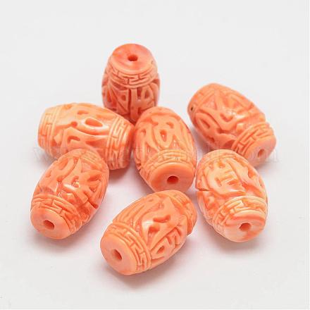 Dyed Carved Synthetical Coral Beads CORA-L041-19D-1