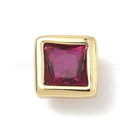 Квадратные латунные микропаве кабошоны из кубического циркония KK-P345-13G-E05-1