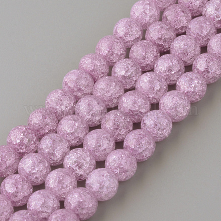 Chapelets de perles en quartz craquelé synthétique X-GLAA-S134-6mm-14-1