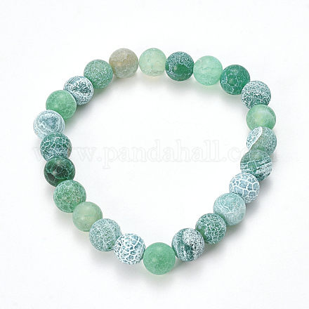Natural Weathered Agate Beaded Stretch Bracelets X-BJEW-Q692-01H-1