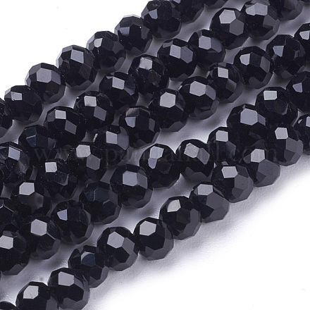 Fili di perle di vetro rotonde sfaccettate (32 sfaccettatura). X-EGLA-J042-4mm-08-1