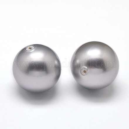 Half Drilled Round Shell Pearl Beads BSHE-M002-20mm-07-1