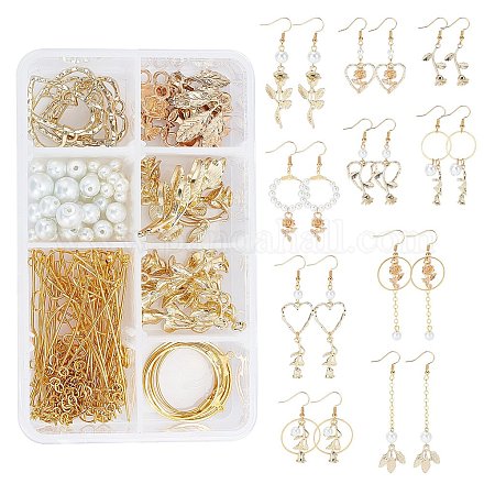 SUNNYCLUE DIY 10 Pairs Rose Theme Earrings DIY Making Kit Rose Alloy Charm Pendants Earrings Hooks & Jump Rings for Beginners Jewelry Making Supplies DIY-SC0017-57-1