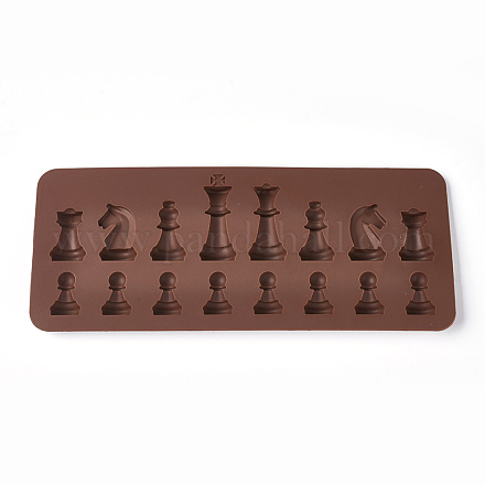 Moule en chocolat moule en forme d'échecs en silicone DIY-WH0072-21-1