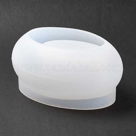 楕円形のポッティングディスプレイホルダーシリコンモールド  UVレジン用  エポキシ樹脂工芸品作り  ホワイト  144x105x69mm  内径：100x70mm DIY-I096-16-1