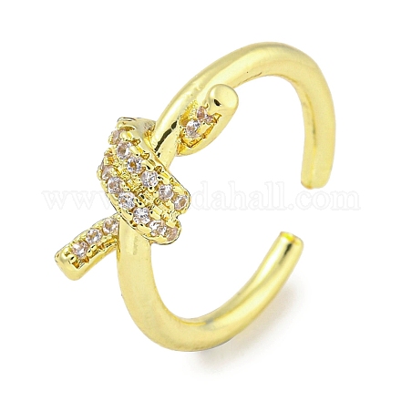 Стойки с покрытием из латуни микро-паве с кубическим цирконием и открытыми манжетами для женщин RJEW-I104-14G-1