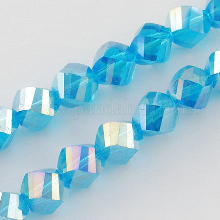 Electroplate Glass Beads Strands EGLA-R031-6mm-25-1
