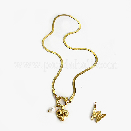 Ожерелья с подвесками в виде букв и сердец из нержавеющей стали 304 для женщин FS-WG694DF-23-1