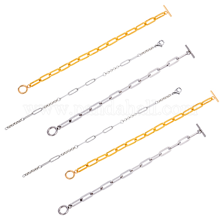 Conjuntos de pulseras de cadena de clip de papel chgcraft BJEW-CA0001-03-1