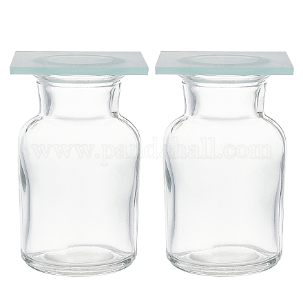 Olycraftガラス瓶  ガラス顕微鏡スライド付き  ラボ用品用  透明  4.5x7.6cm  容量：60ミリリットル  4セット /箱 AJEW-OC0001-95-1