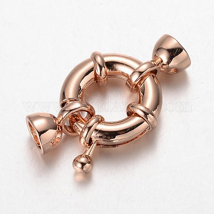 Brass Spring Ring Clasps KK-O091-01RG-NR-1