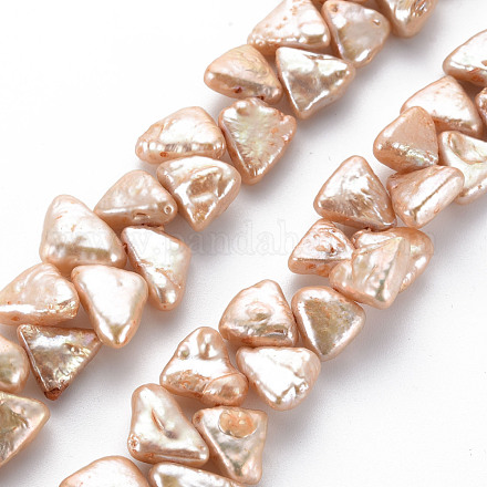 Naturales keshi abalorios de perlas hebras PEAR-S021-033A-1