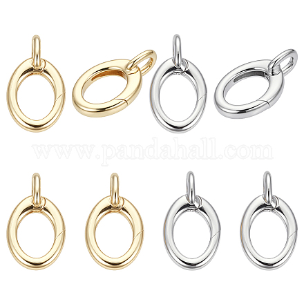8 шт. 2-х цветные латунные кольца для пружинных затворов KK-BC0015-06-1