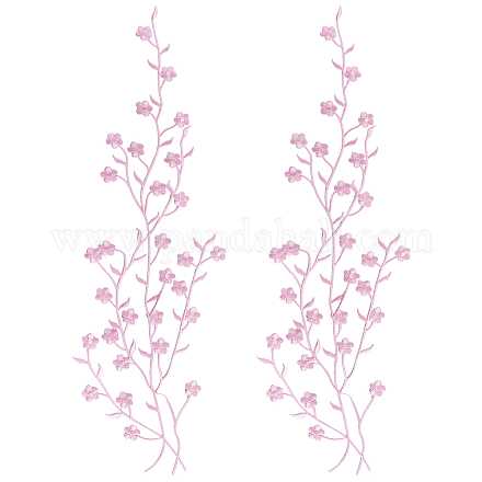 Полиэстер цветок вышивка нитью приклеивание/пришивание заплаток PATC-WH20017-19J-1