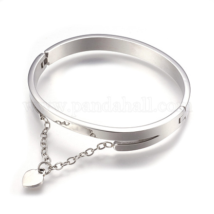 304 Stainless Steel Charm Bangles BJEW-P192-04P-1