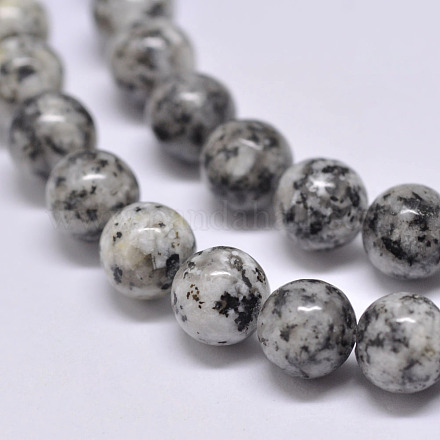 Fili di perle di diaspro / kiwi di sesamo naturale G-F351-8mm-1