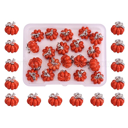 30 Pieces Pumpkin Charms Pendants Thanksgiving Pumpkin Charms Alloy Enamel Charm for Jewelry Necklace Bracelet Earring Making Crafts JX294A-1