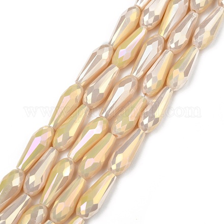 Chapelets de perles en verre opaque électrolytique X-EGLA-L015-FR-B25-01-1