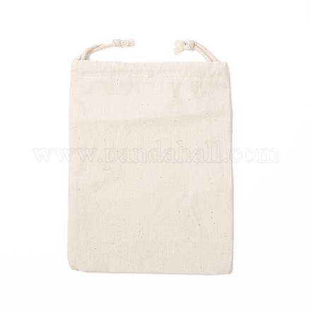 長方形の布包装袋  巾着袋  古いレース  9x7x0.4cm X-ABAG-N002-E-02-1