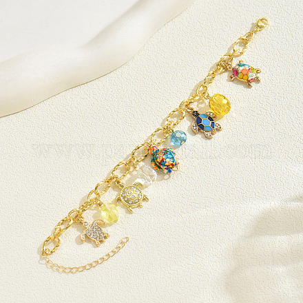 Летние браслеты из сплава с микропаве из кубических цирконий JM8807-1