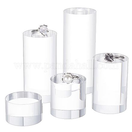 Fingerinspire 5 Stück 5 Stile Säulen transparente Acryl-Schmuckständer ODIS-FG0001-64-1