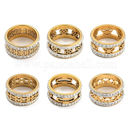304 anello da dito in acciaio inossidabile per donna RJEW-Z016-01G-1